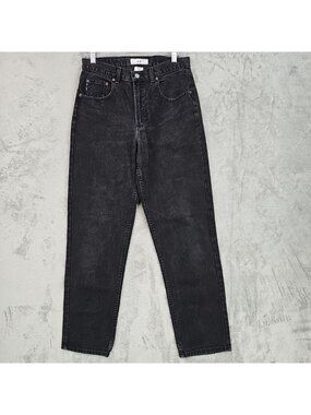 Armani Exchange Jeans Womens 31 Black Dark Wash Taper Five Pocket Denim USA VTG
